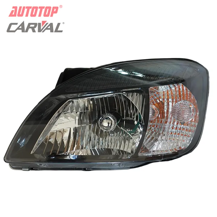 Kia Rio 2005 Carcasa negra Conxunto de faro de 6 orificios